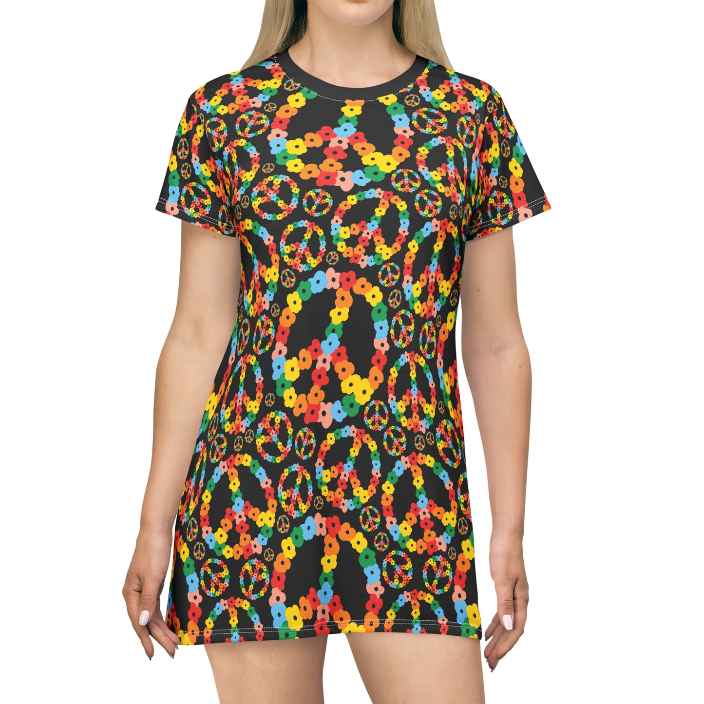 Peace Signs T-Shirt Dress