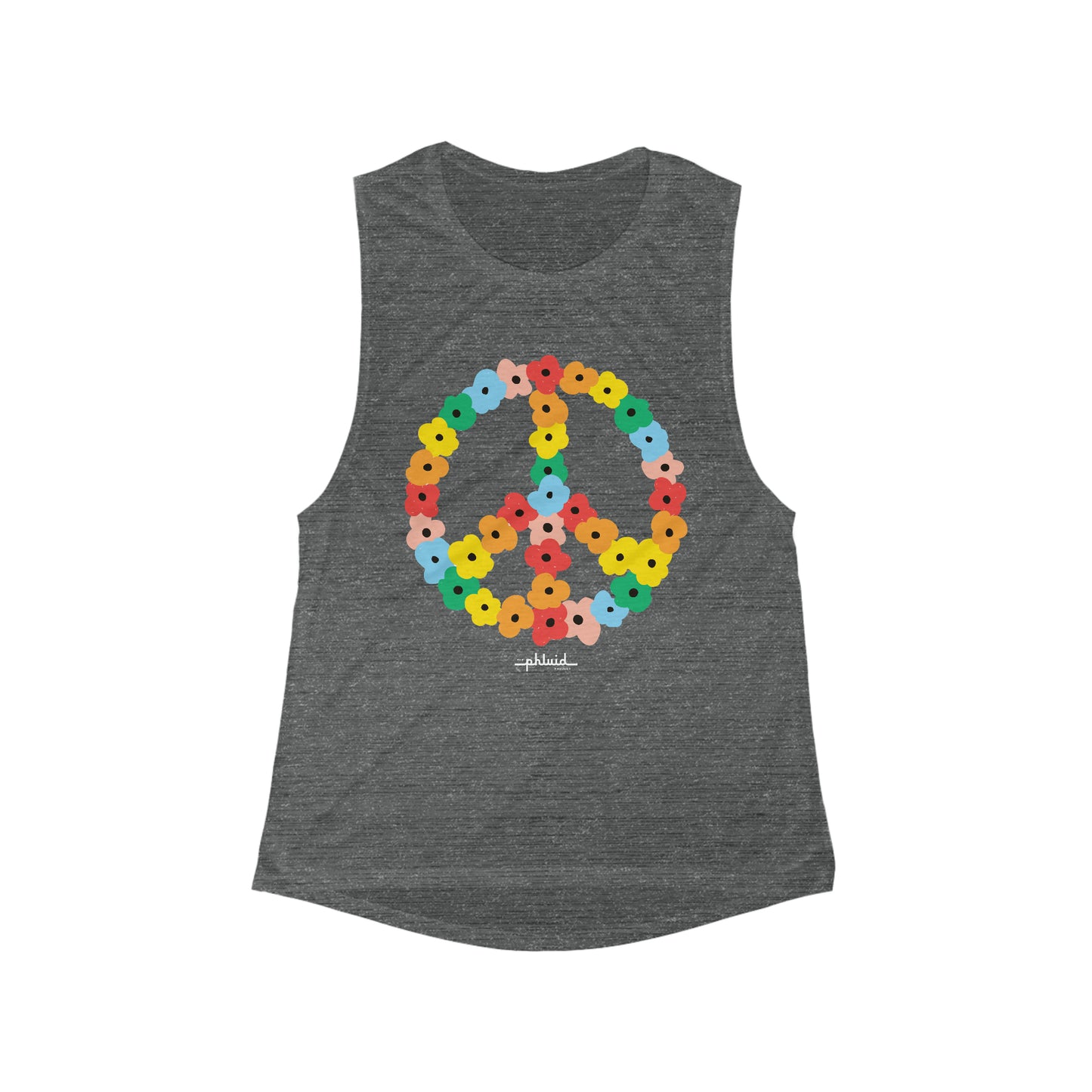 Poppy Peace Sign Flowy Tank