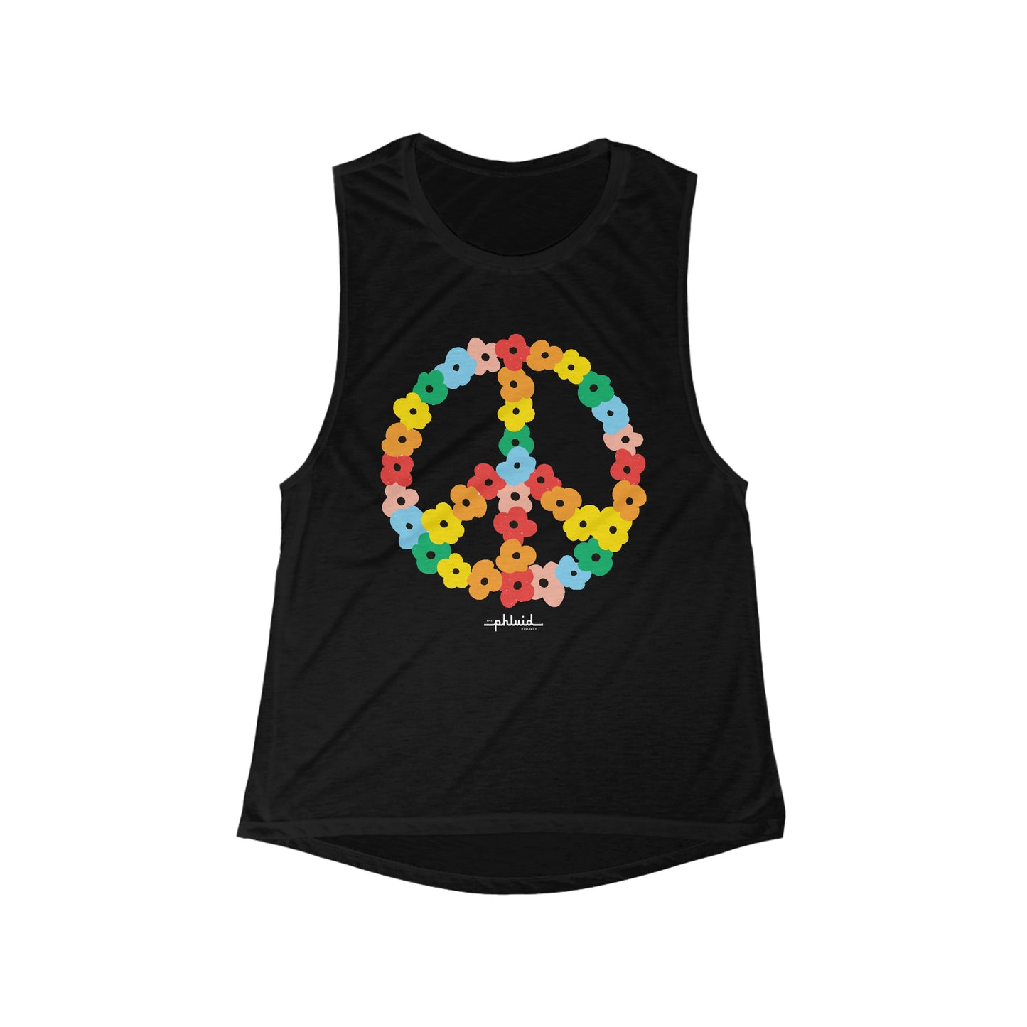 Poppy Peace Sign Flowy Tank