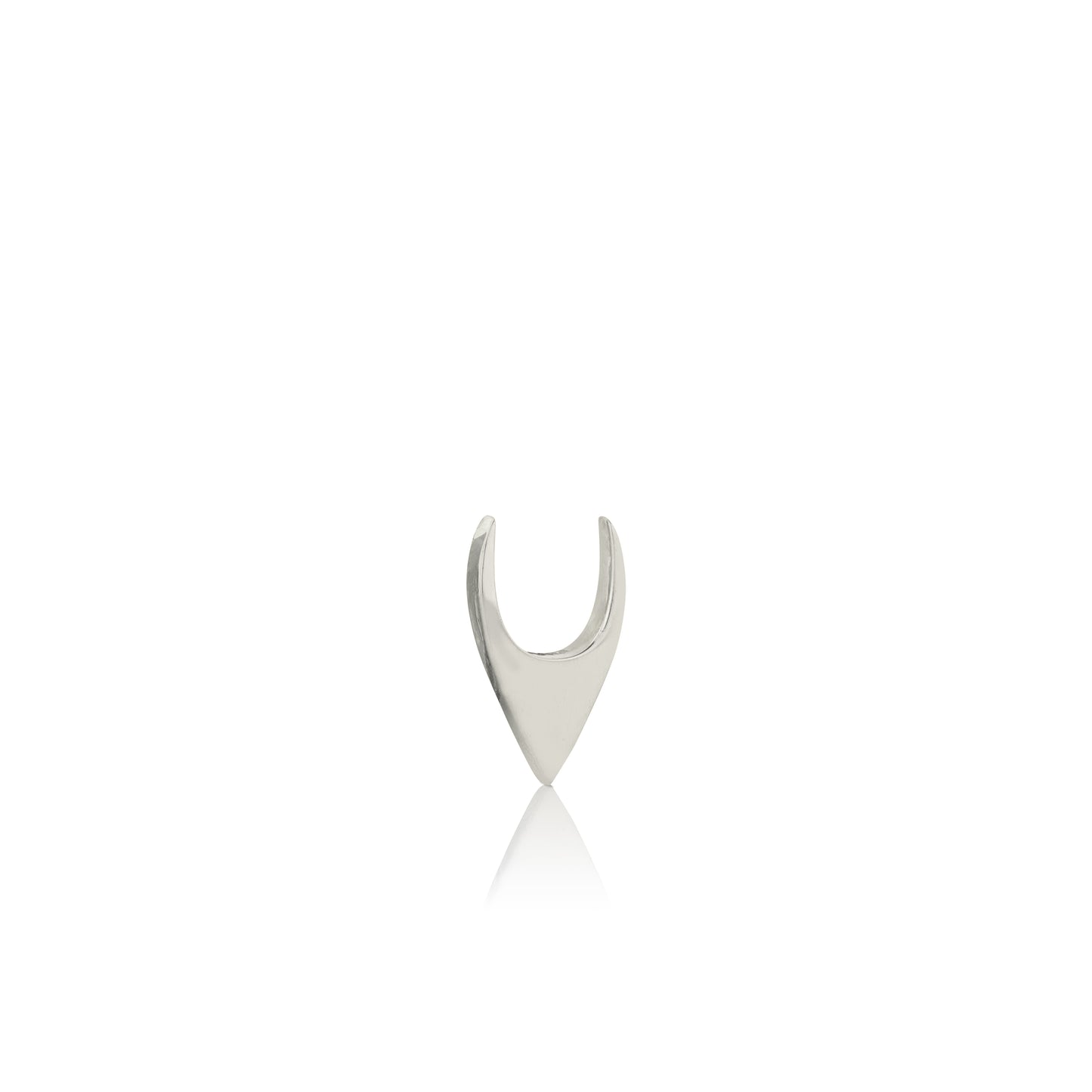 FANG: FANG Logo Stud Earring Polished Silver (Single)