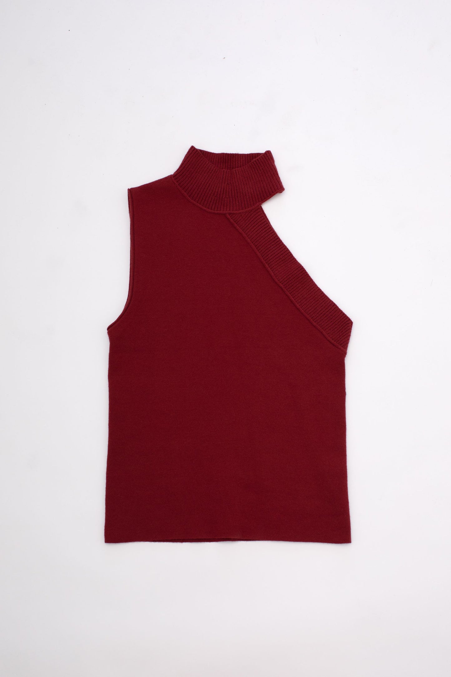 FANG: Asymmetrical Turtleneck Knit Tank