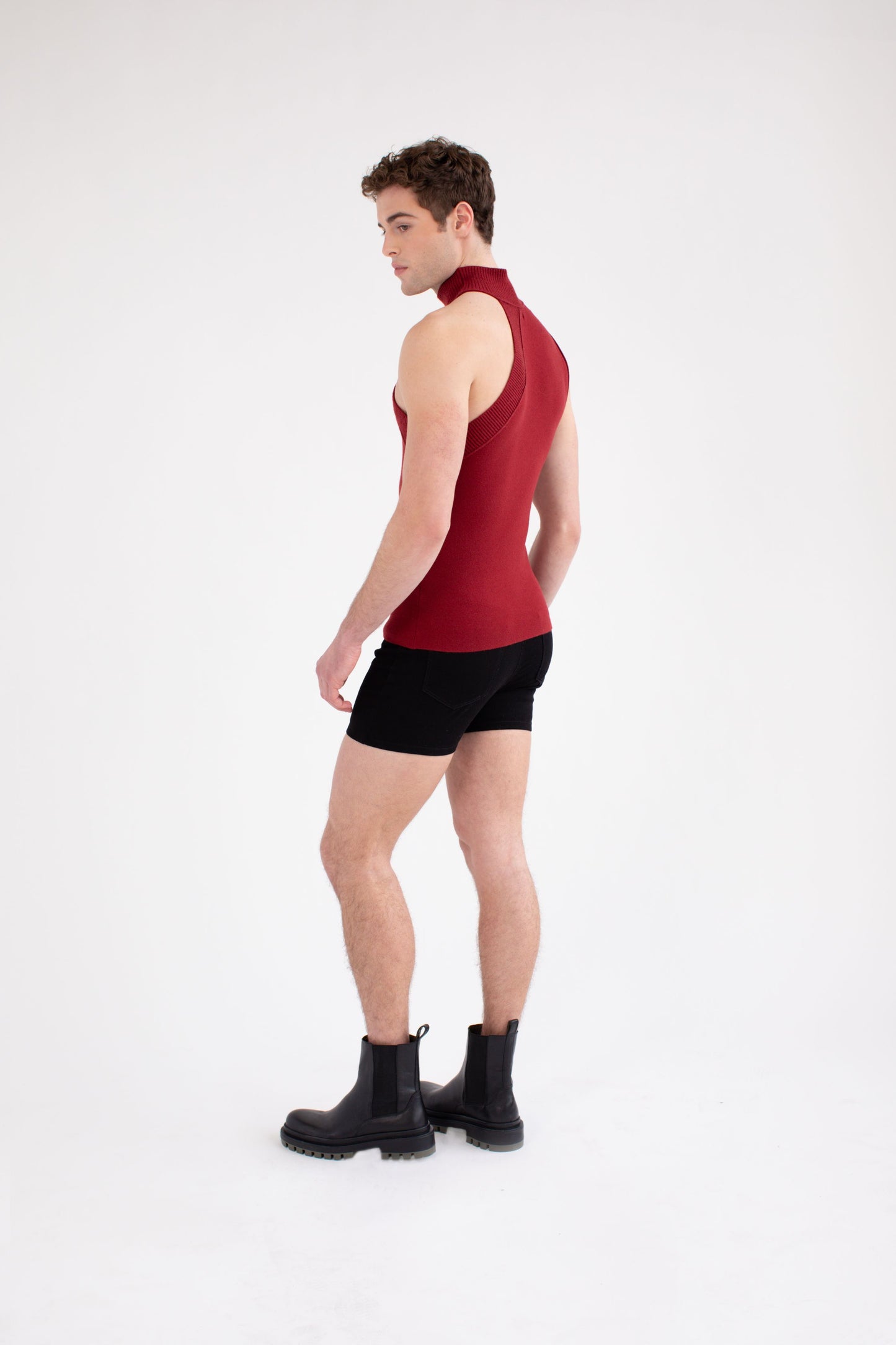 FANG: Asymmetrical Turtleneck Knit Tank
