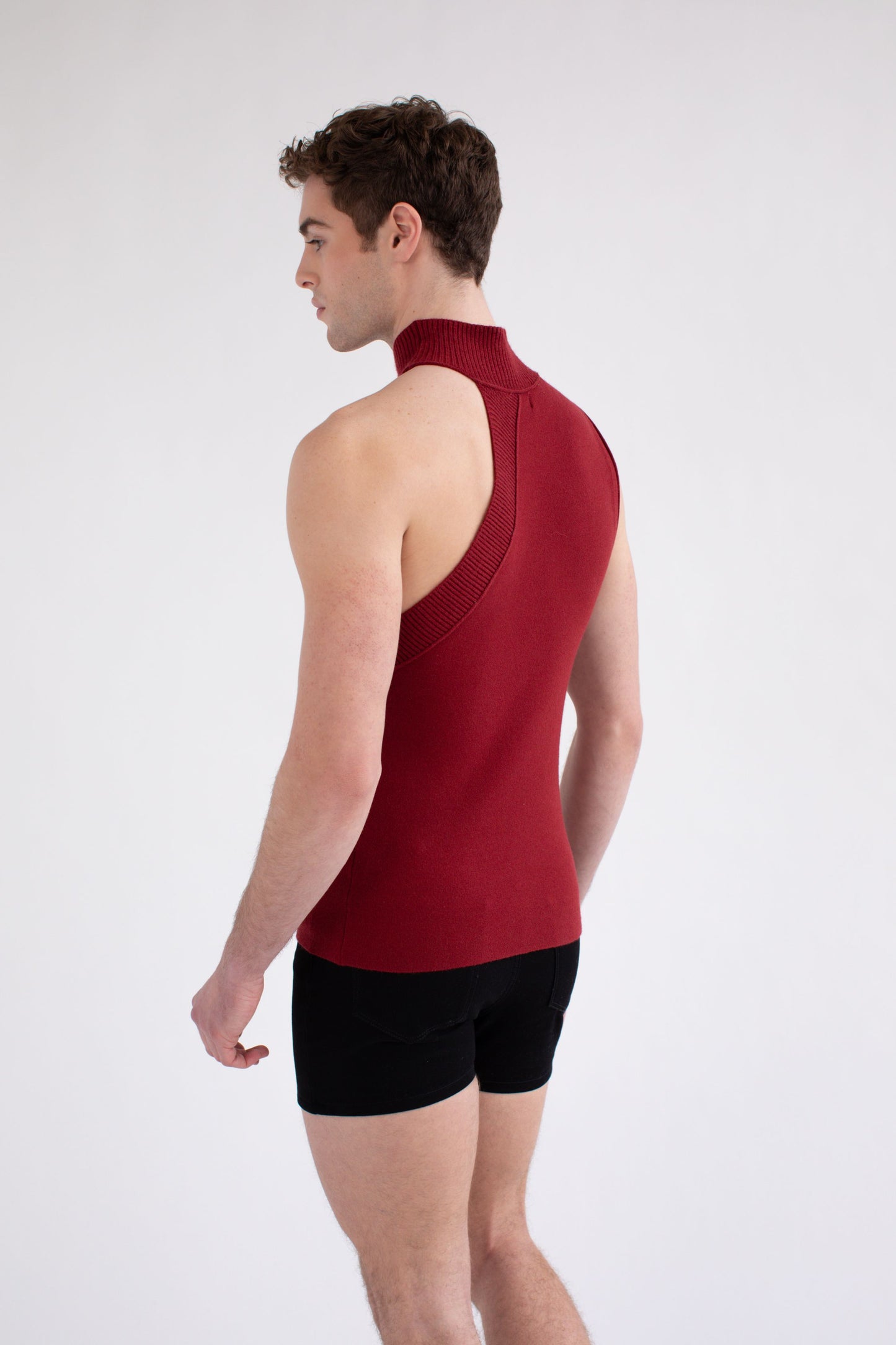 FANG: Asymmetrical Turtleneck Knit Tank