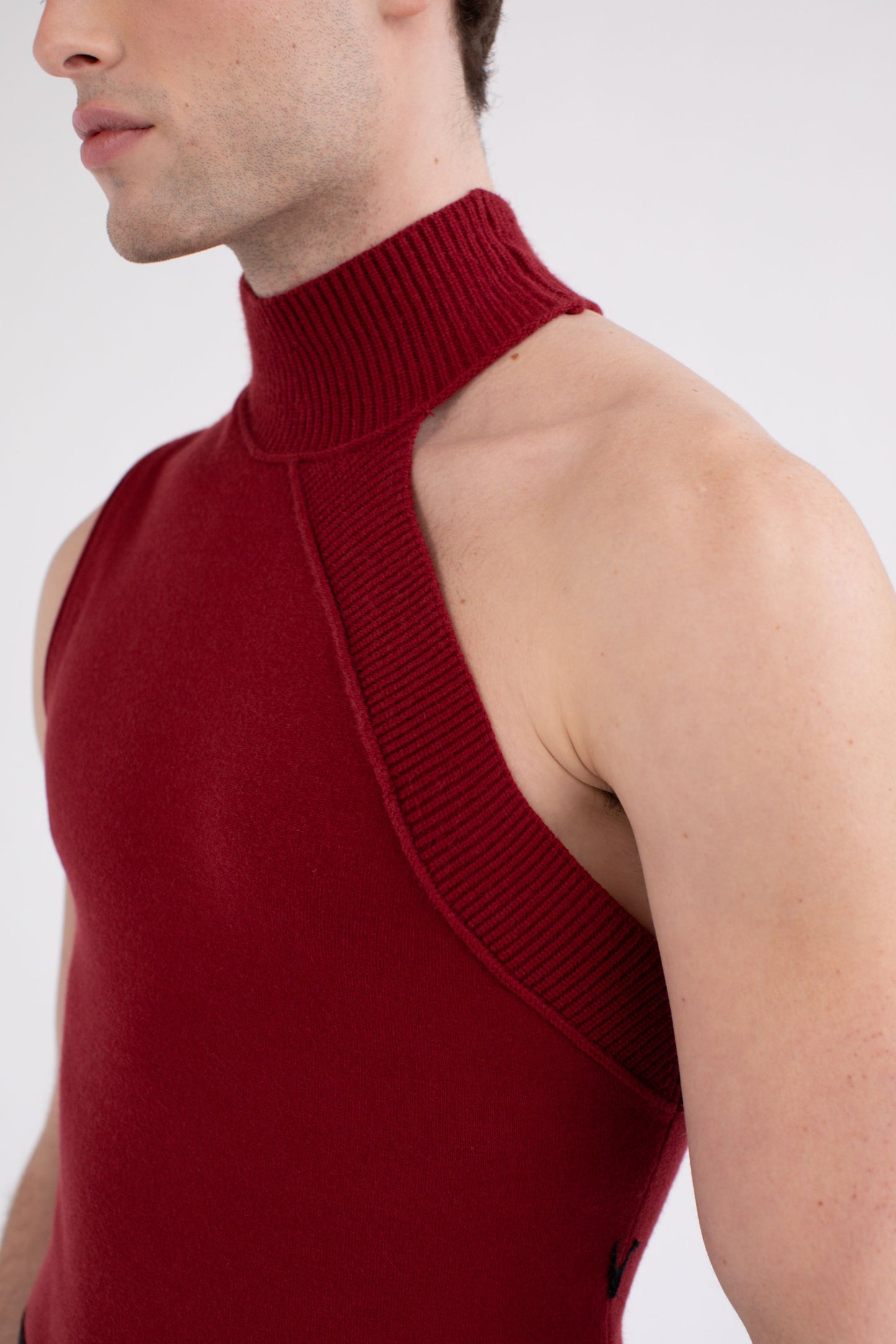 FANG: Asymmetrical Turtleneck Knit Tank