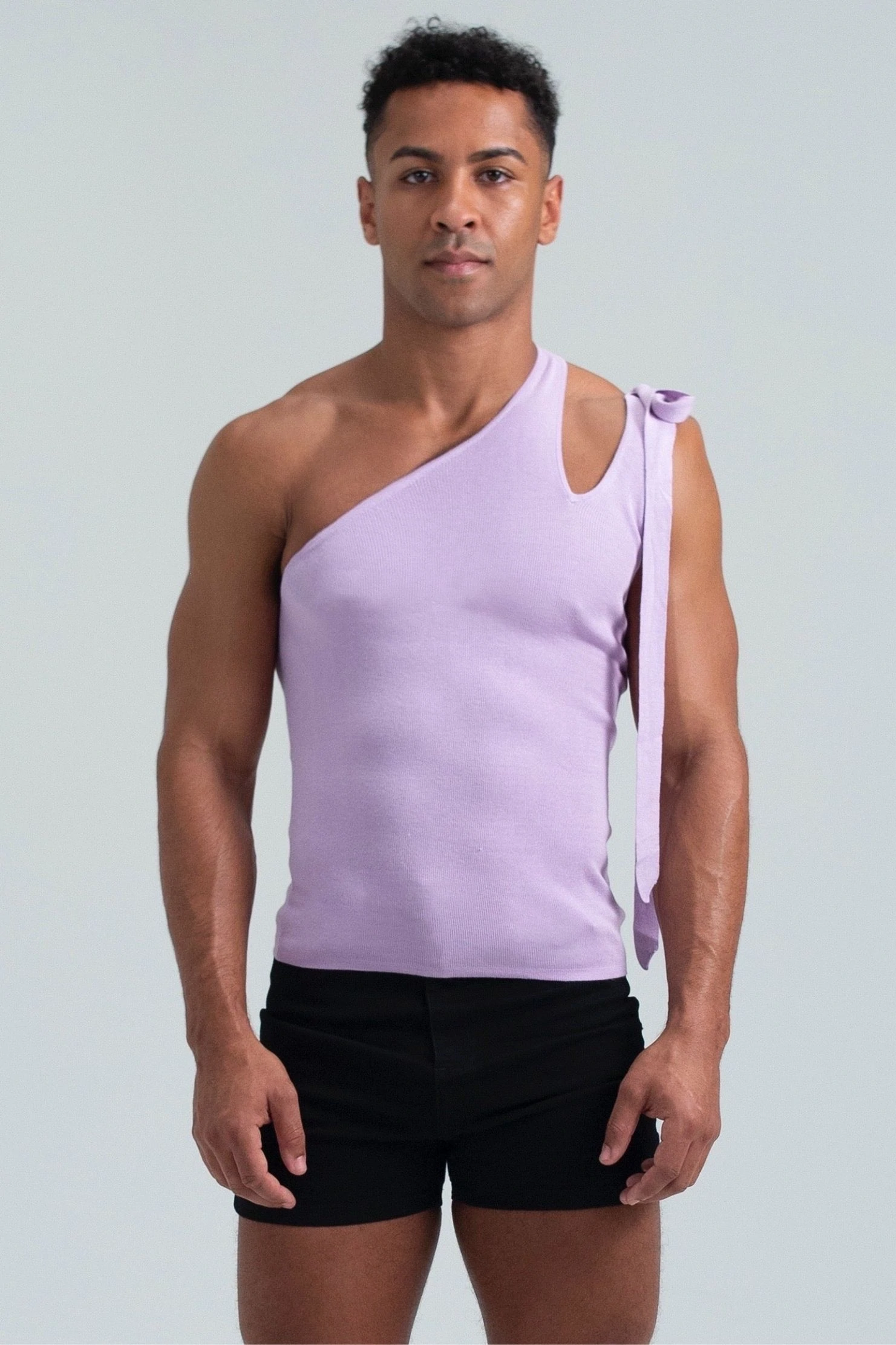 FANG: Asymmetrical Slash Shoulder Tank with Bow