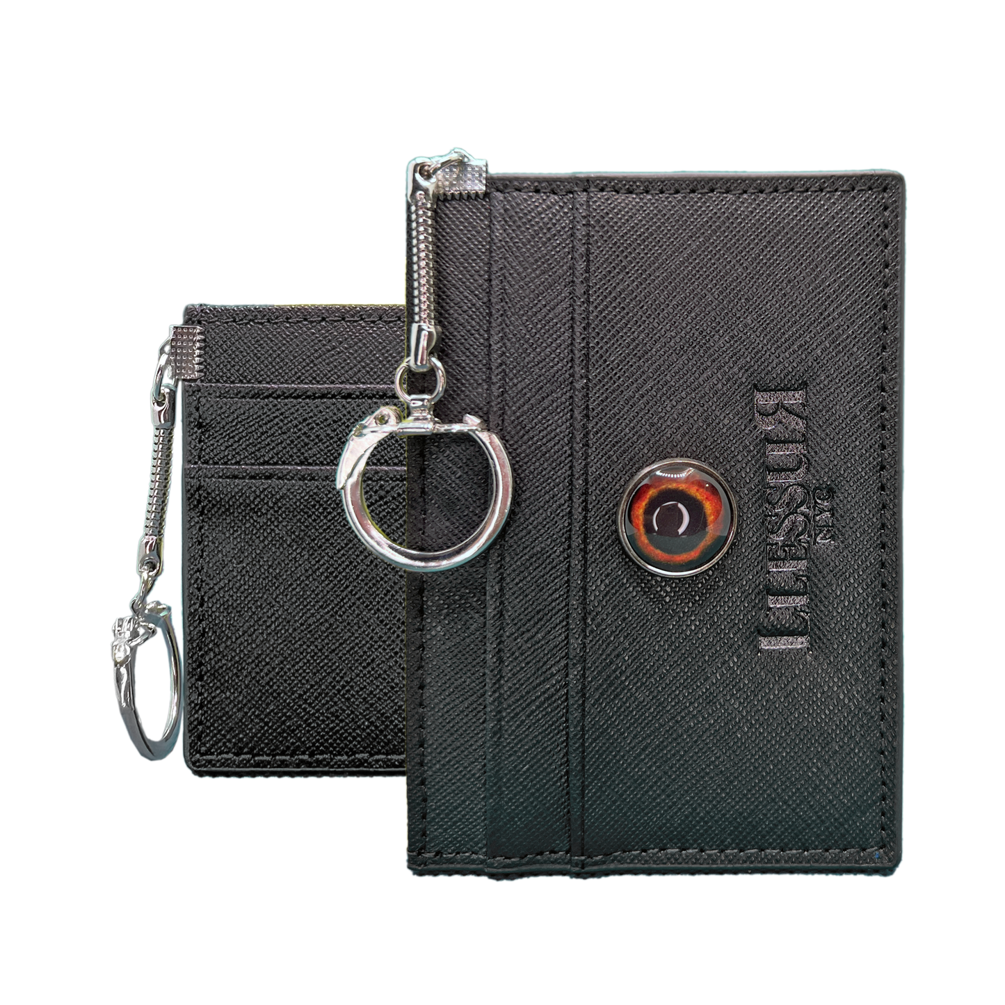 LLESSUR NYC: Evil Eye Embellished Cardholder with Keychain Ring