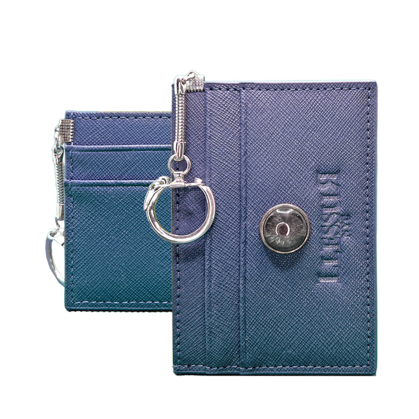 LLESSUR NYC: Evil Eye Embellished Cardholder with Keychain Ring