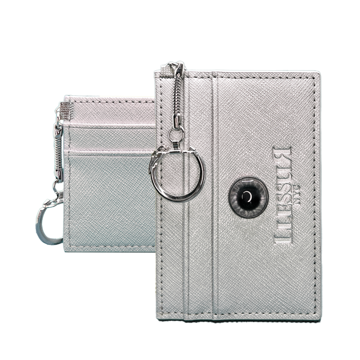 LLESSUR NYC: Evil Eye Embellished Cardholder with Keychain Ring