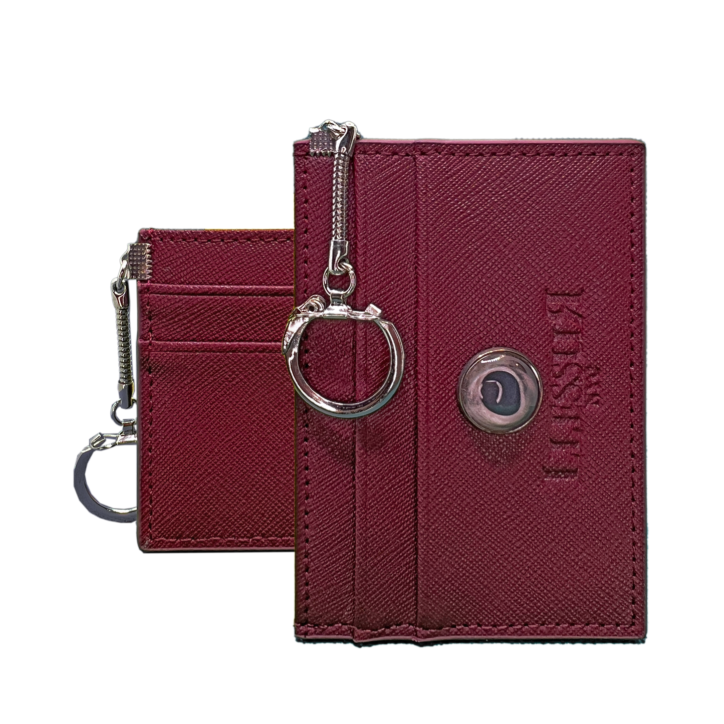 LLESSUR NYC: Evil Eye Embellished Cardholder with Keychain Ring