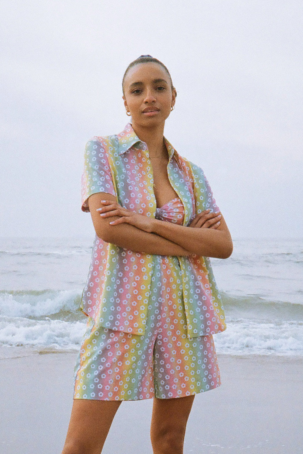 Novel Swim: RAINBOW BLOSSOM BOARD SHORT
