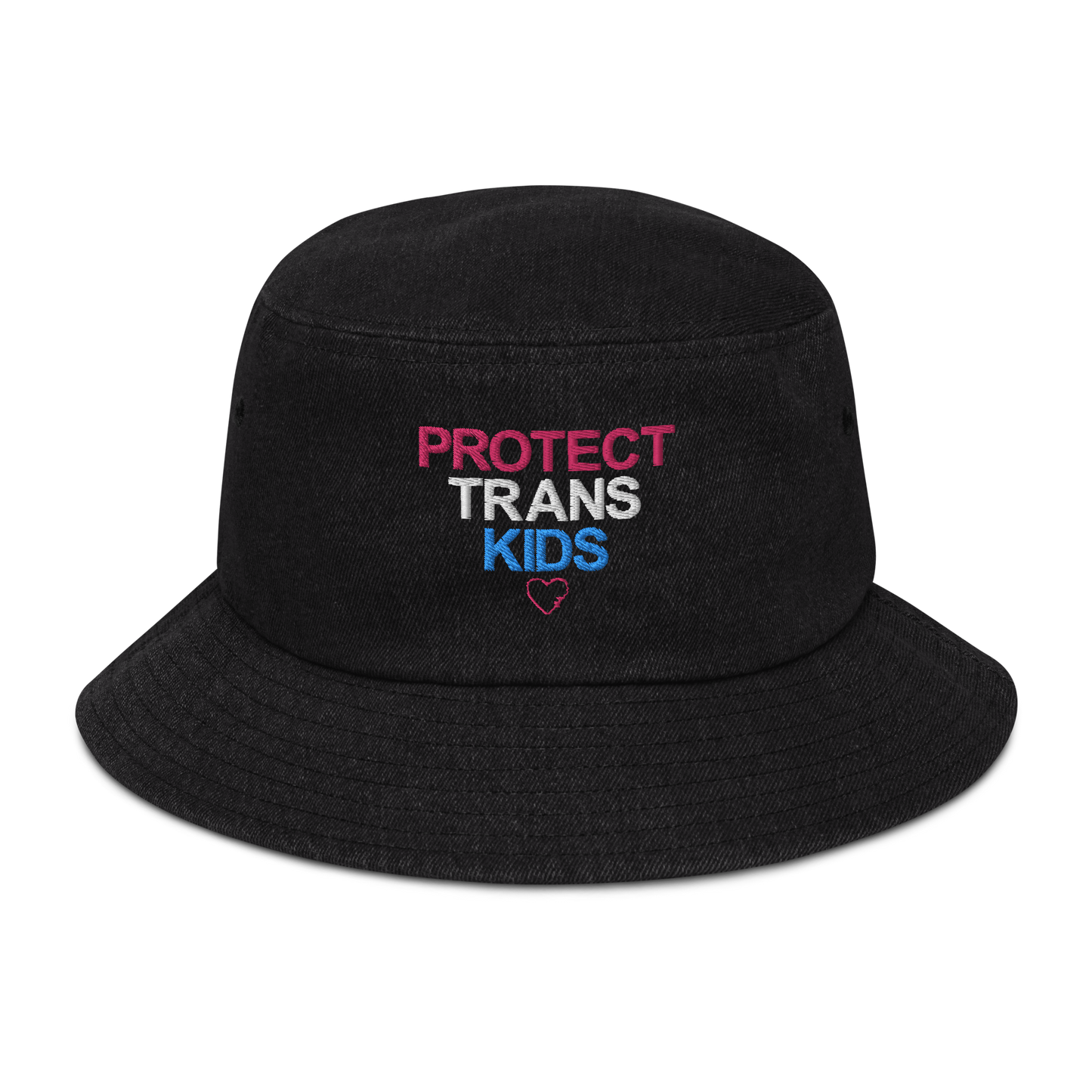 Protect Trans Kid Denim Bucket Hat