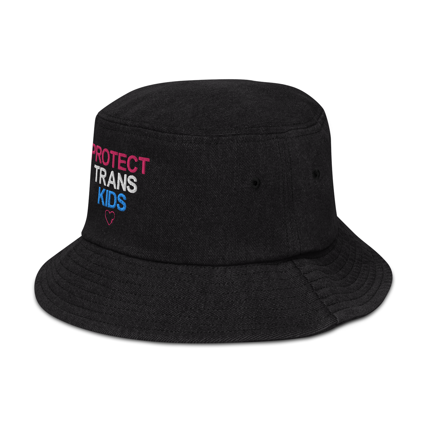 Protect Trans Kid Denim Bucket Hat