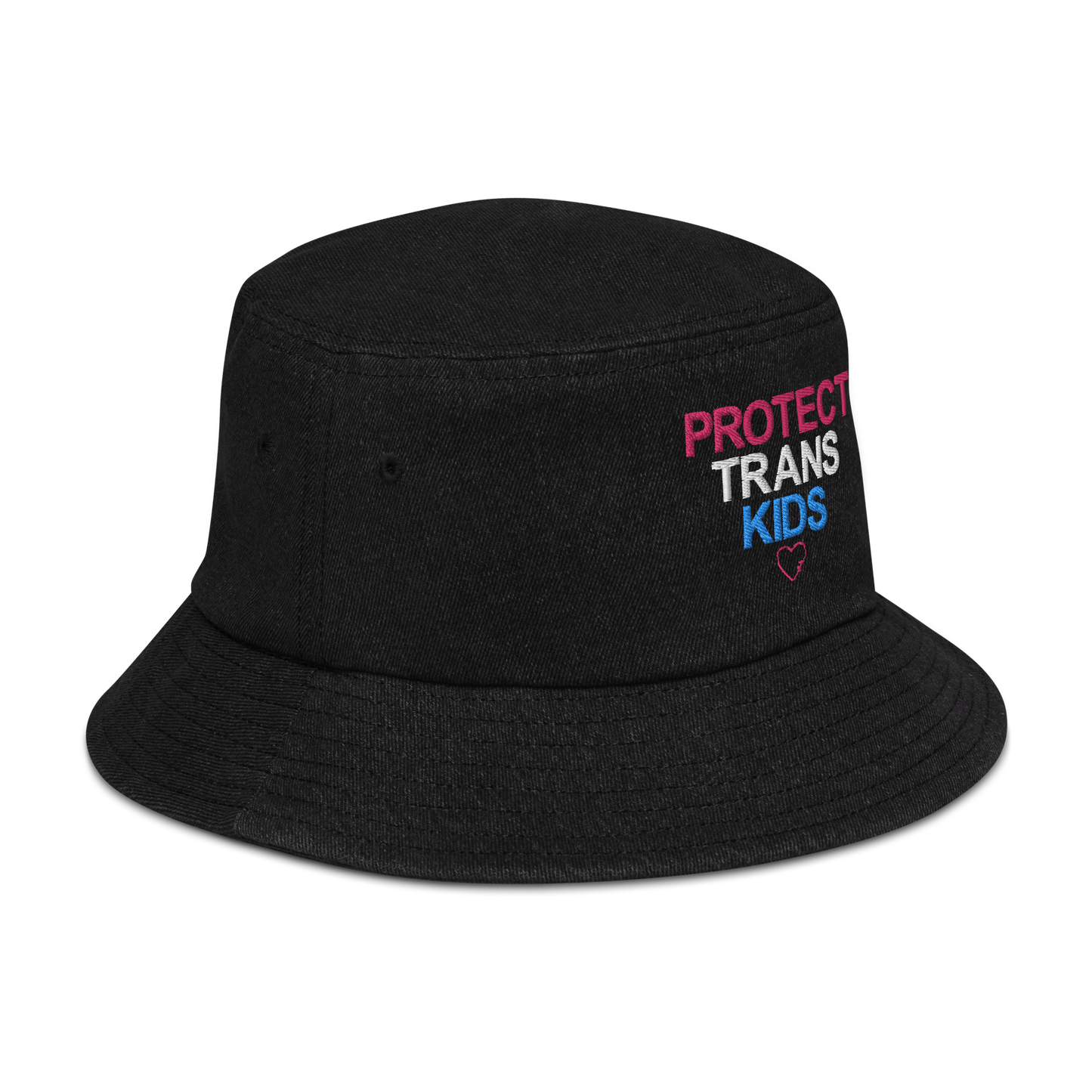 Protect Trans Kid Denim Bucket Hat