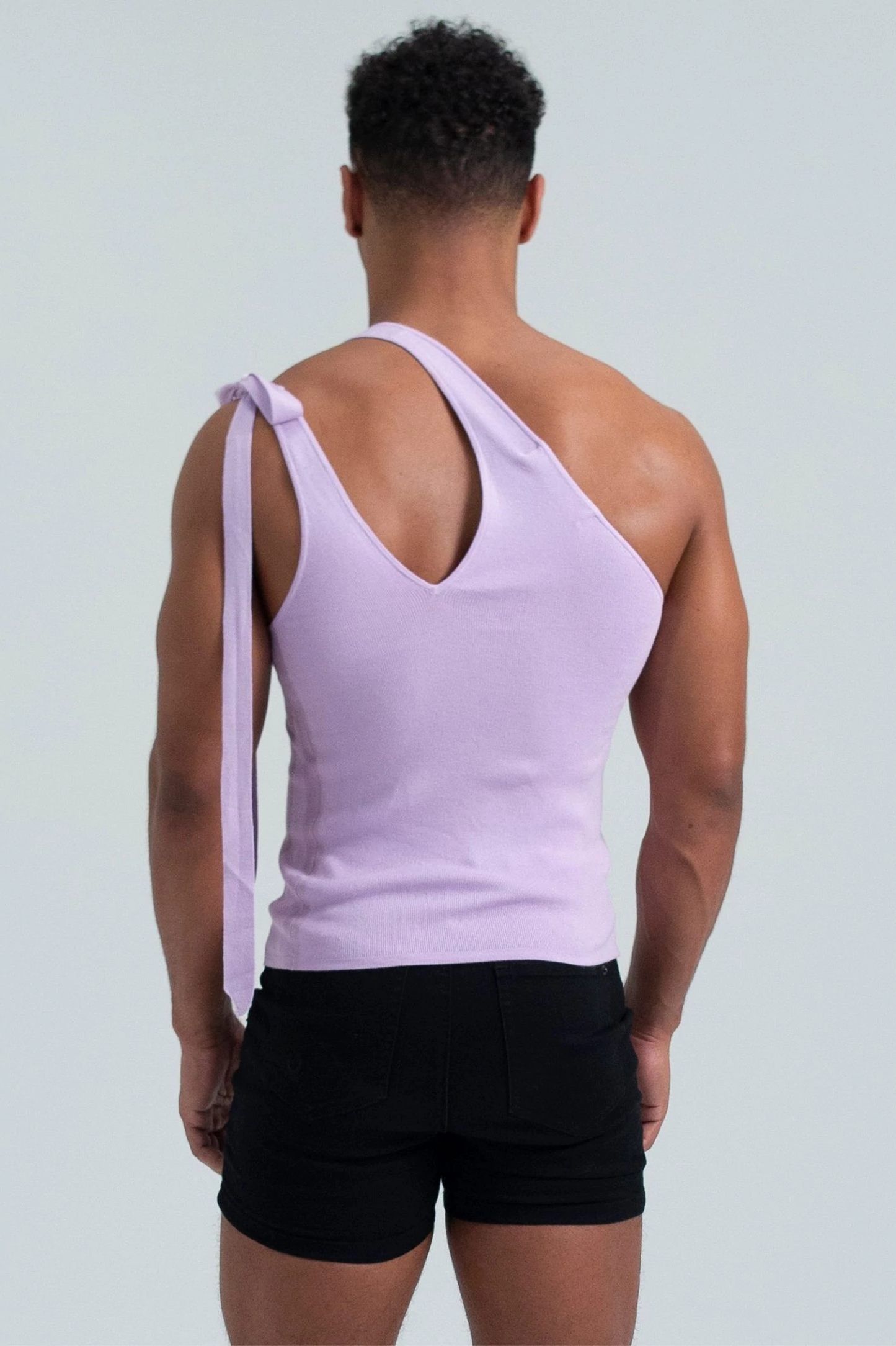 FANG: Asymmetrical Slash Shoulder Tank with Bow
