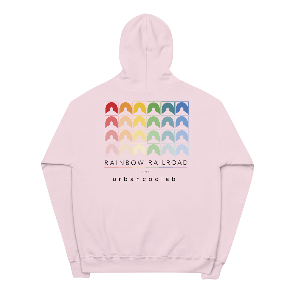 UrbanCoolab: Rainbow Railroad: RR - Color Blocks Hoodie (Pink)
