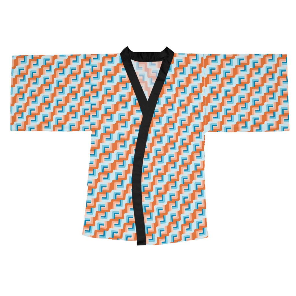 Waves Long Sleeve Kimono Robe