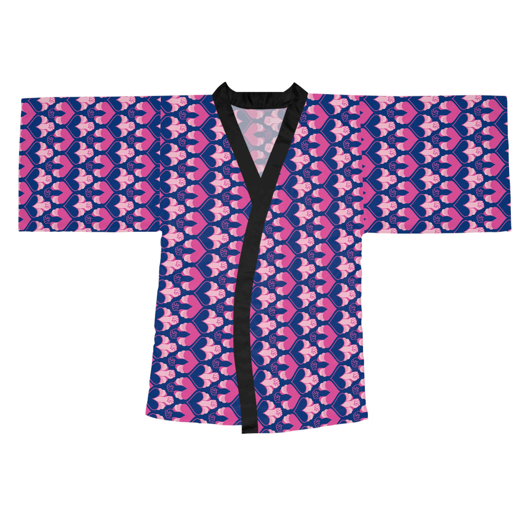 Hearts Long Sleeve Kimono Robe
