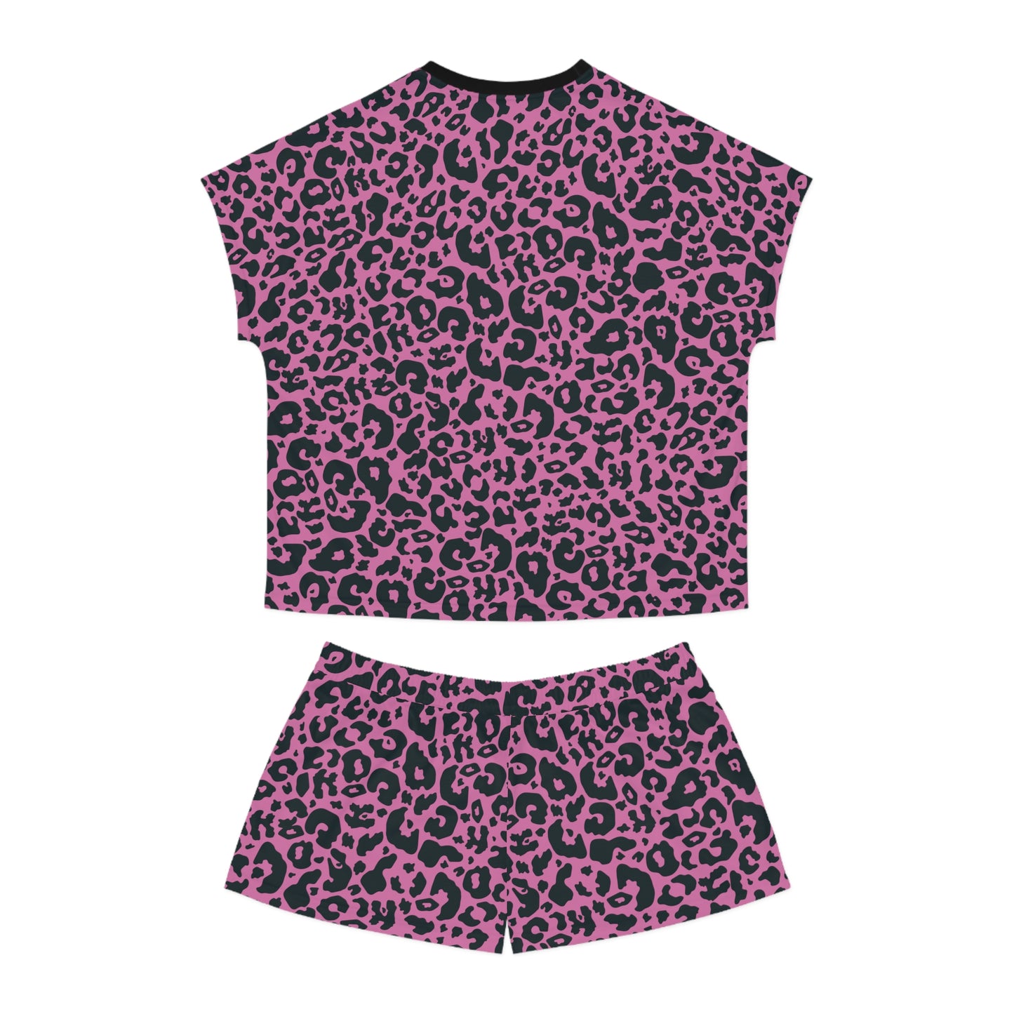 Pink Leopard Print Short Pajama Set