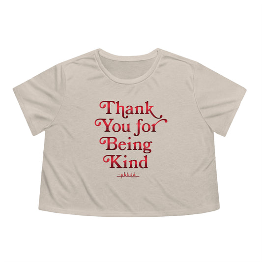 Thank You For Being Kind Holiday Crop Tee