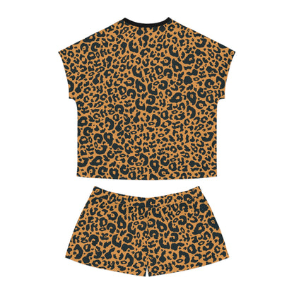 Brown Leopard Print Short Pajama Set