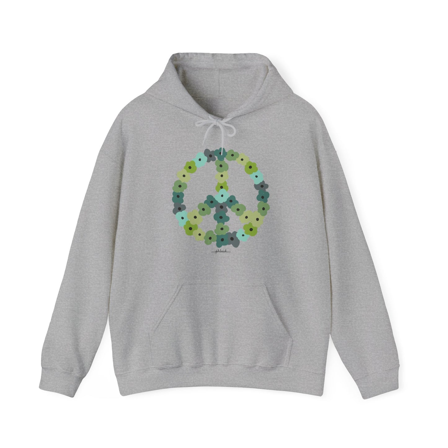 Green Poppy Peace Sign Hoodie