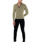 FANG: Long Sleeve Knitted Polo with Exposed Zipper