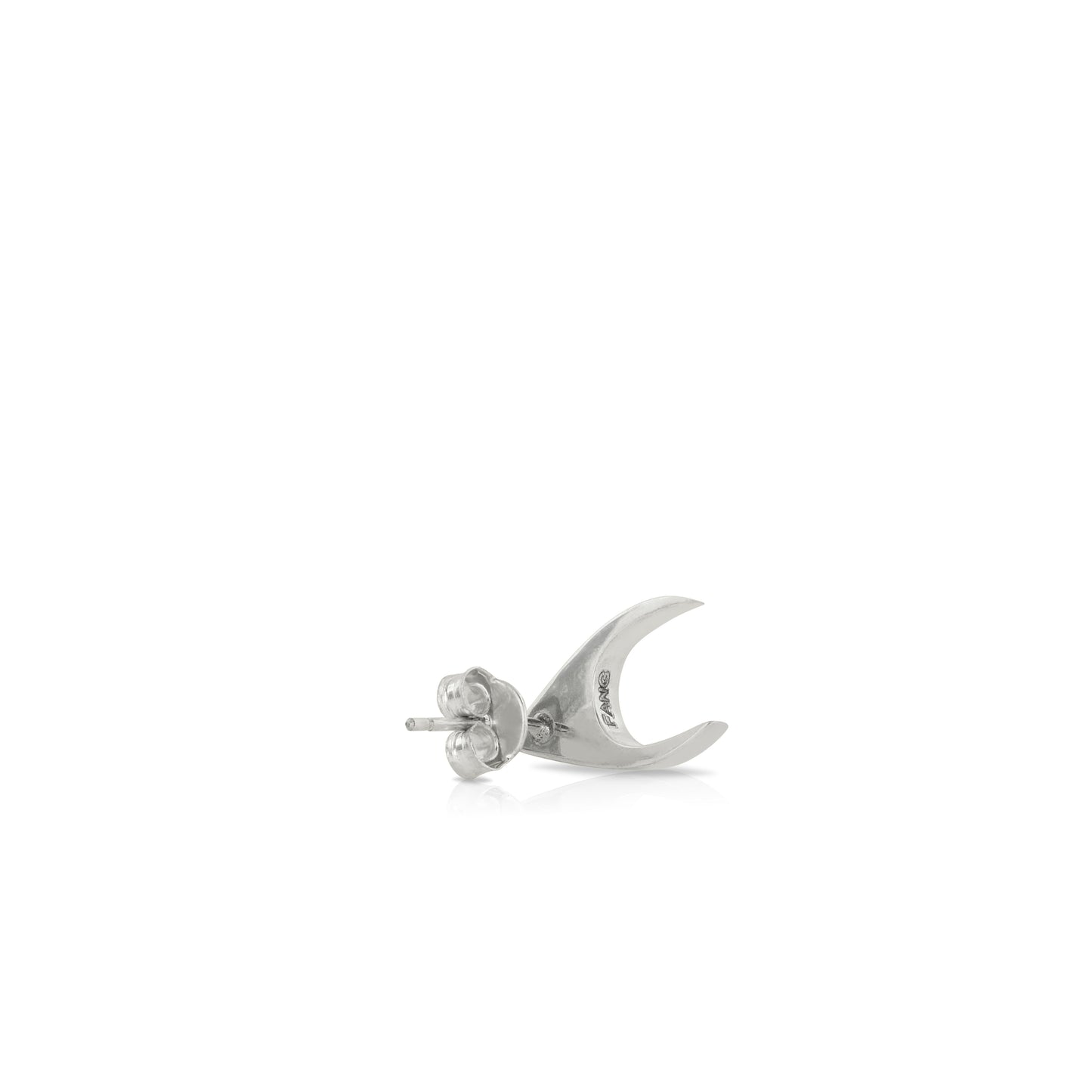 FANG: FANG Logo Stud Earring Polished Silver (Single)