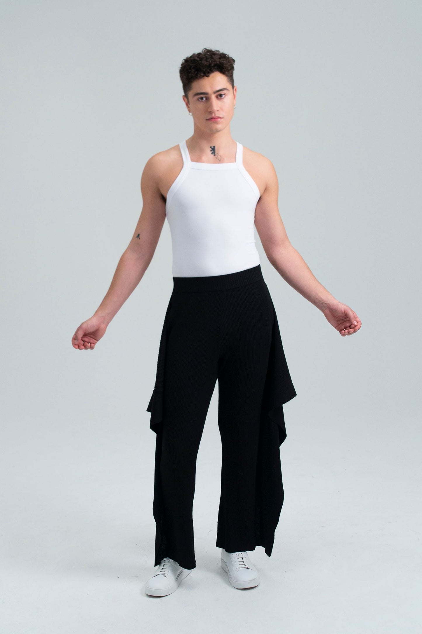 FANG: Knitted Flared Pants with Side Panels