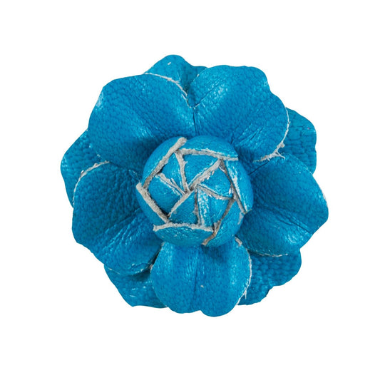 Fleur'd Pins: Neon Blue Mini Leather Gardenia Pin