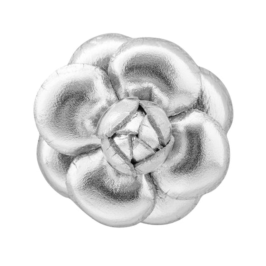 Fleur'd Pins: Silver Leather Camellia Pin