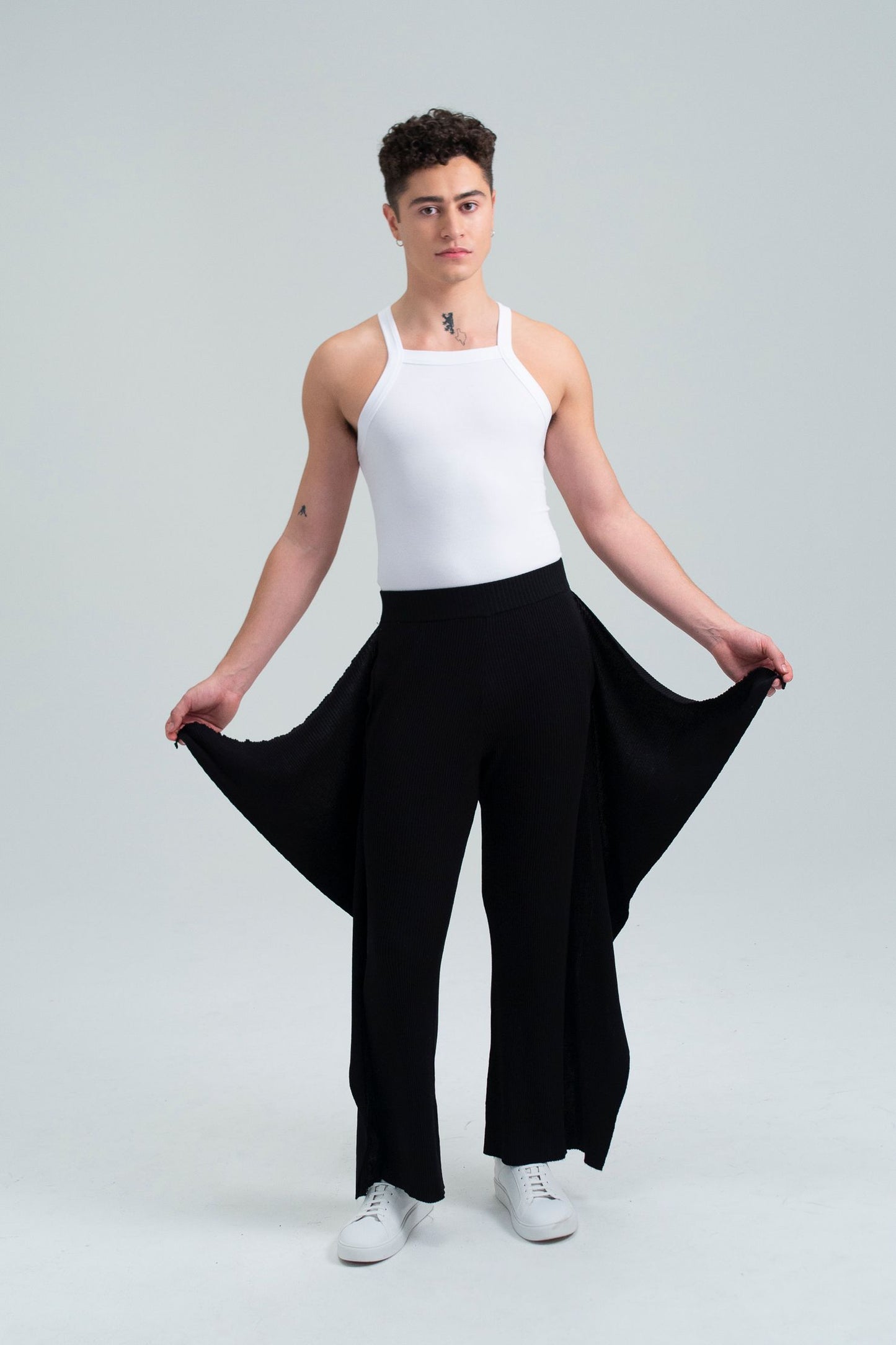 FANG: Knitted Flared Pants with Side Panels